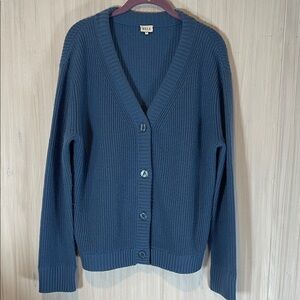 KULE CASHMERE WOOL BLEND V NECK CARDIGAN MEDIUM